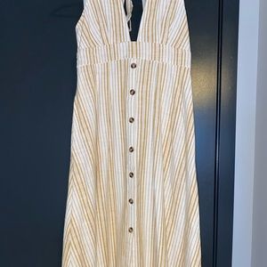 Maxi Yellow & White Striped Dress